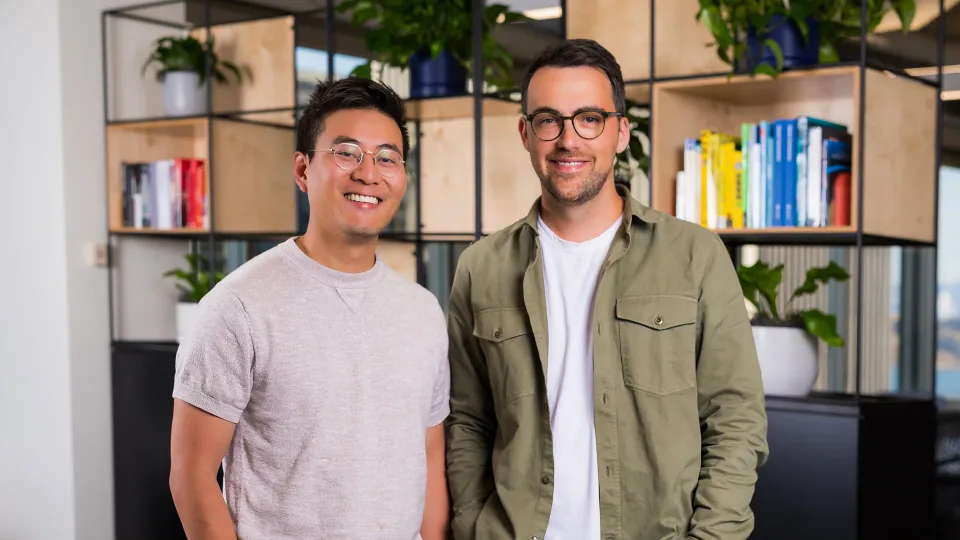Speak co-founders Andrew Hsu and Connor Zwick together